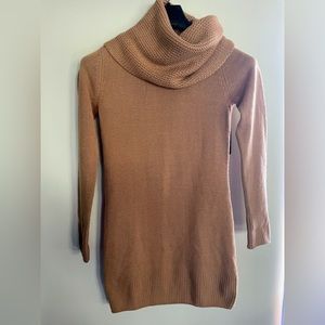 BASIC H&M Beige Cowl-Collar Sweater Dress Size S